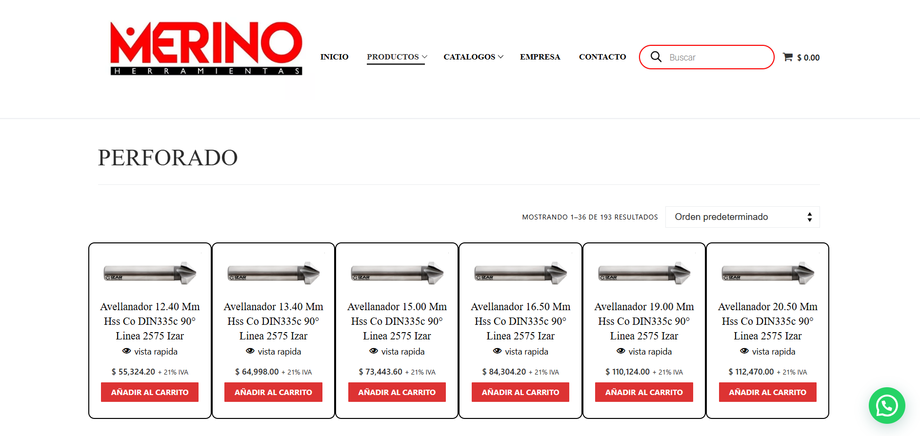 Categoría de productos de perforado